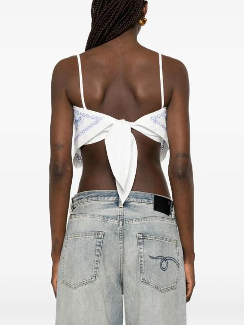 Self-Portrait tie top - White