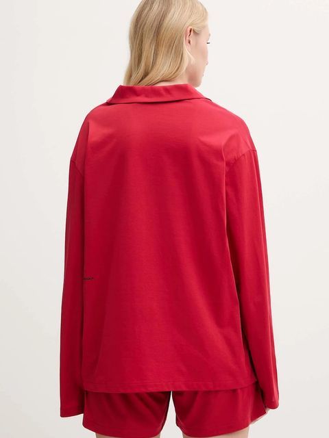 Pangaia piżama bawełniana damska kolor czerwony bawełniana 10002463 - zdjęcie produktu nr 2