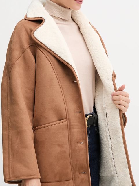 Pepe Jeans płaszcz kolor brązowy PL4024362