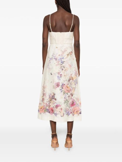 ZIMMERMANN floral-print midi dress - Neutrals