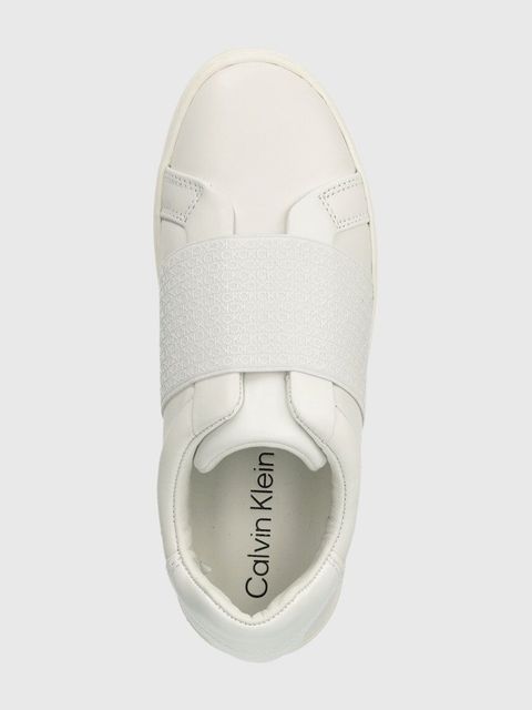 Calvin Klein sneakersy skórzane CLEAN CUPSOLE SLIP ON kolor biały HW0HW02007