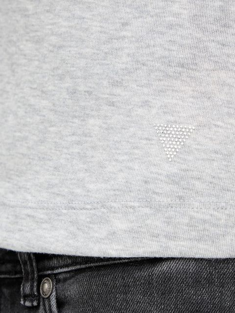 Guess t-shirt z domieszką jedwabiu TINA kolor szary W5YP11 KCNH2