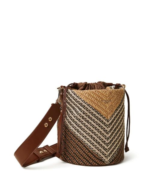 TWINSET straw patterned bucket bag - Brown - zdjęcie produktu nr 2