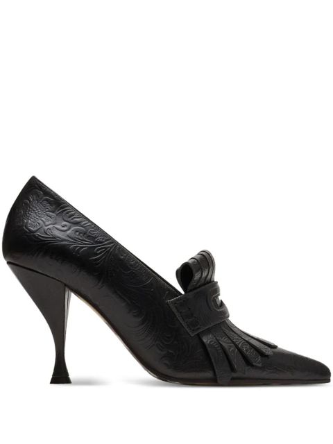 Burberry embossed fringe heeled pumps - Black - zdjęcie produktu nr 1