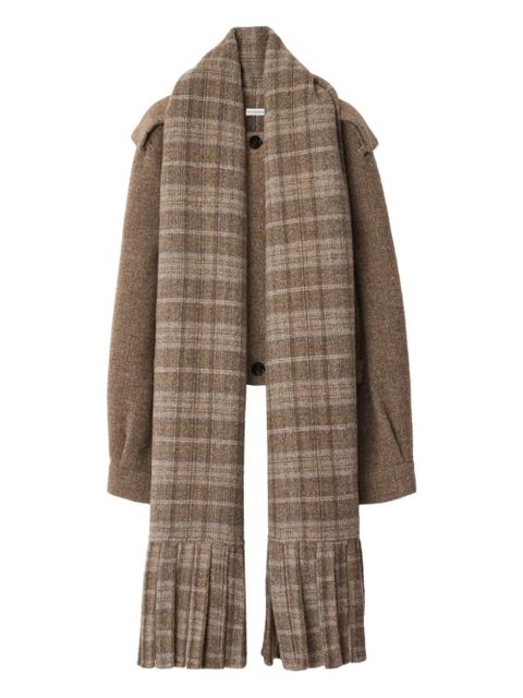 Burberry epauletted detachable-scarf jacket - Brown