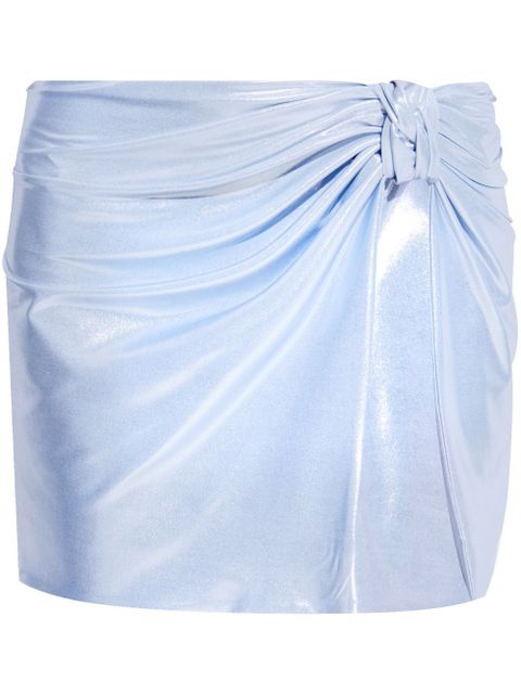 MISBHV metallic-finish mini skirt - Blue