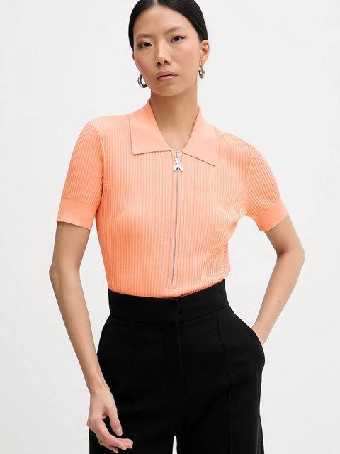 Patrizia Pepe polo damski kolor pomarańczowy 8K0388 K300 - zdjęcie produktu nr 1