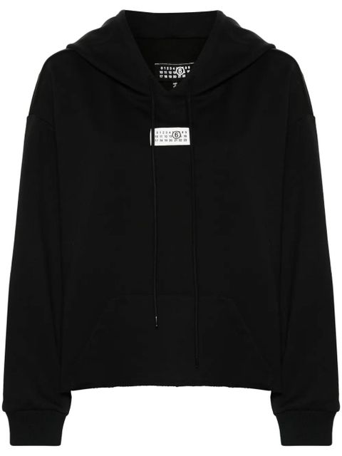 MM6 Maison Margiela numbers-patch hoodie - Black - zdjęcie produktu nr 1