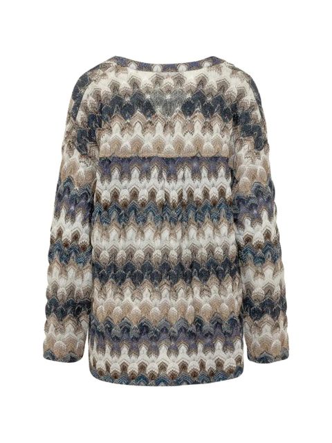 Missoni zigzag-knit metallic blouse - Neutrals - zdjęcie produktu nr 2