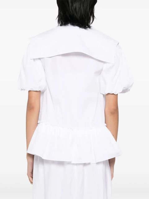 Simone Rocha sailor-collar puff-sleeves shirt - White