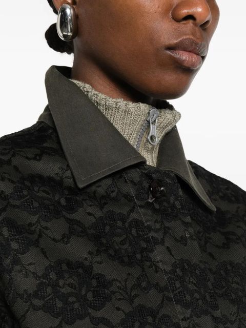 OUR LEGACY Split lace-appliqued blazer - Grey