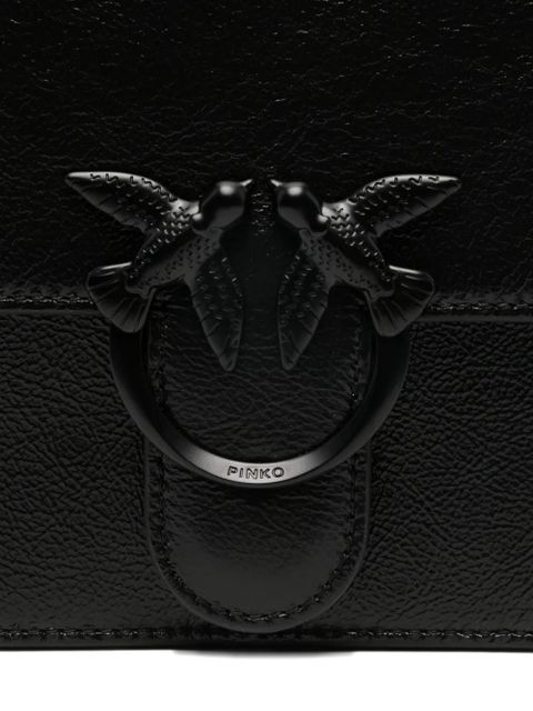 PINKO Love One logo-plaque tote bag - Black