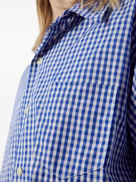 American Vintage gingham-check short-sleeve shirt - Blue