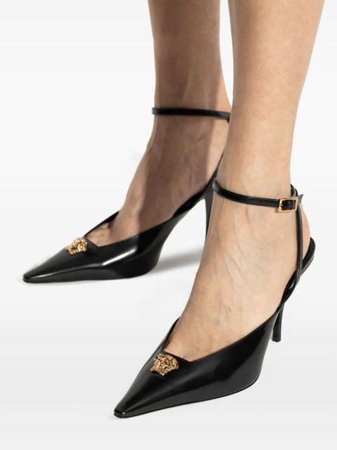 Versace 85mm medusa-embellished pointed-toe pumps - Black