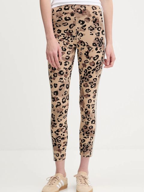 adidas legginsy Animal damskie kolor beżowy wzorzyste JM1865 - zdjęcie produktu nr 1
