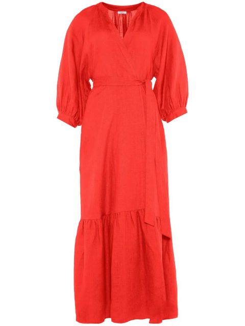 ERES Joie linen wrap dress - Red - zdjęcie produktu nr 1