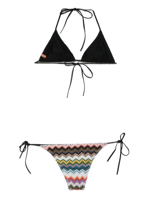 Missoni chevron-pattern triangle bikini set - Pink - zdjęcie produktu nr 2