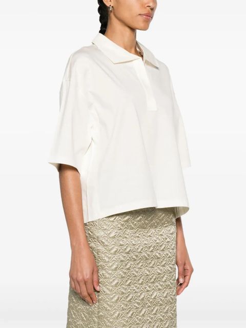 Moncler logo-patch jersey polo shirt - White