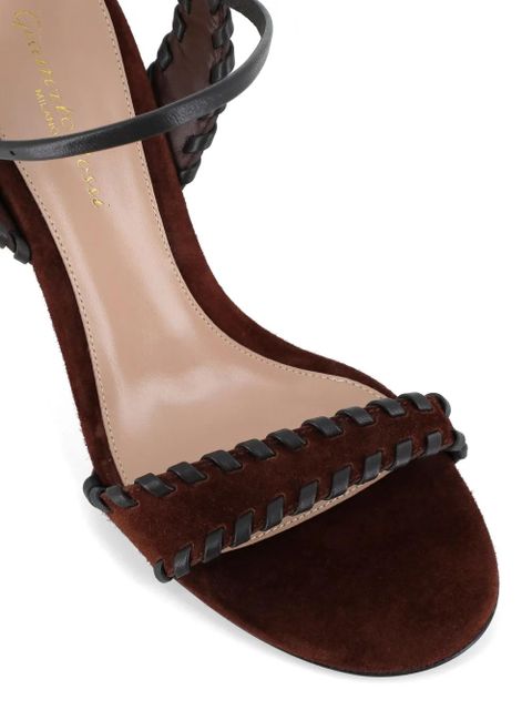 Gianvito Rossi whipstitched suede sandals - Brown