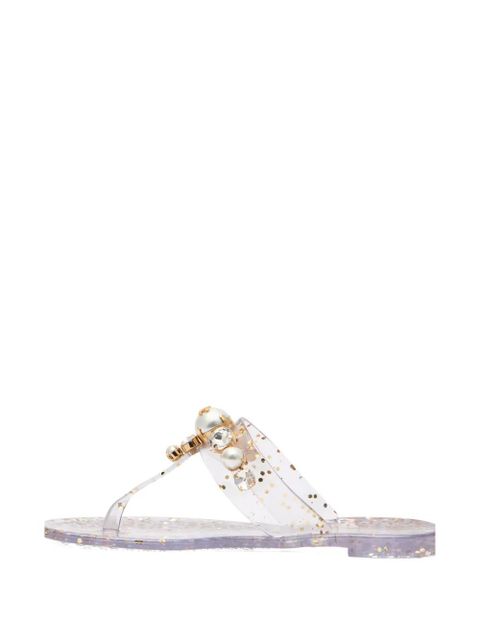 Casadei Jelly pearl-detail flip-flop - White