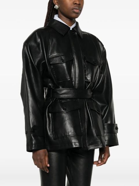 The Frankie Shop Kelia belted pocket coat - Black