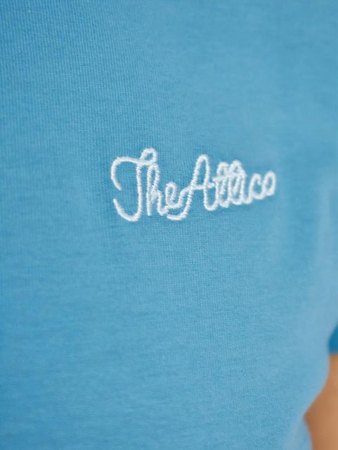 The Attico embroidered cotton polo shirt - Blue