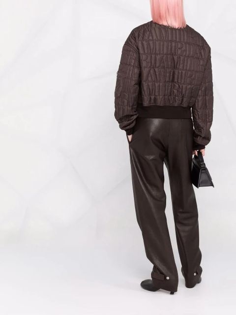 AMIRI quilted cropped bomber jacket - Brown