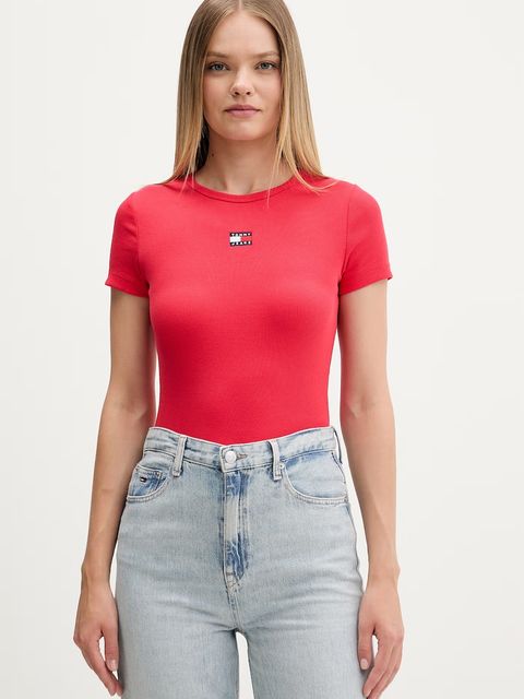 Tommy Jeans t-shirt damski bawełniany z elastanem - zdjęcie produktu nr 1