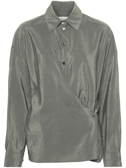 LEMAIRE draped silk blend shirt - Green - zdjęcie produktu nr 1