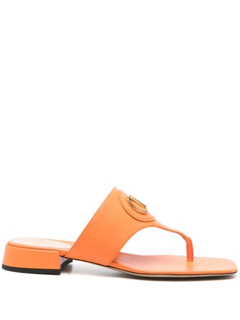 Valentino Garavani VLogo leather slides - Orange - zdjęcie produktu nr 1
