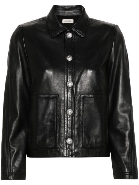 Zadig&Voltaire Litchi leather jacket - Black - zdjęcie produktu nr 1