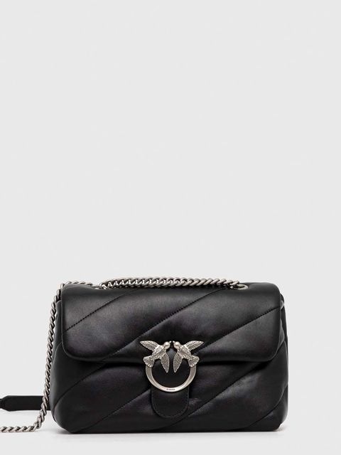 Pinko torebka skórzana kolor czarny 100038.A0F2 - zdjęcie produktu nr 1