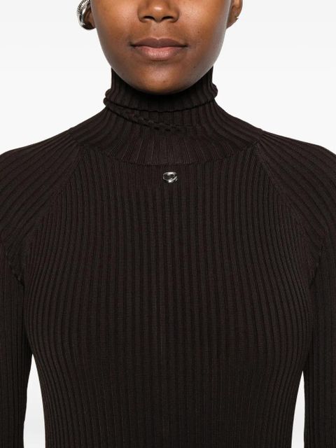 Coperni ribbed cut-out dress - Brown
