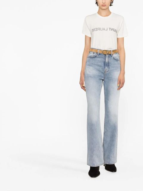 Saint Laurent Reverse logo-print T-shirt - White - zdjęcie produktu nr 2