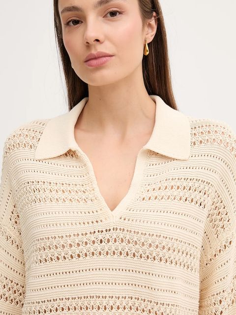 Tommy Hilfiger sweter damski kolor beżowy lekki WW0WW46524