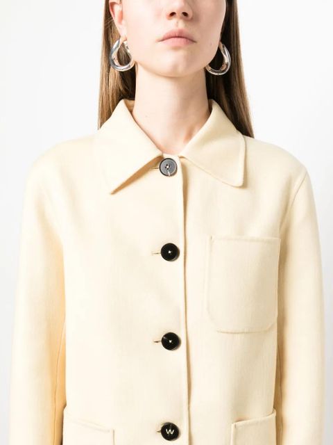 Jil Sander buttoned-up cashmere shirt jacket - Yellow