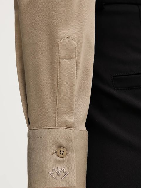 Mos Mosh koszula bawełniana damska kolor zielony regular z kołnierzykiem klasycznym