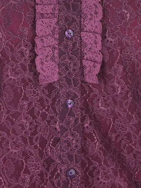 Gucci ruffled lace shirt - Purple