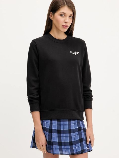Tommy Jeans bluza bawełniana damska kolor czarny z nadrukiem DW0DW21960 - zdjęcie produktu nr 1