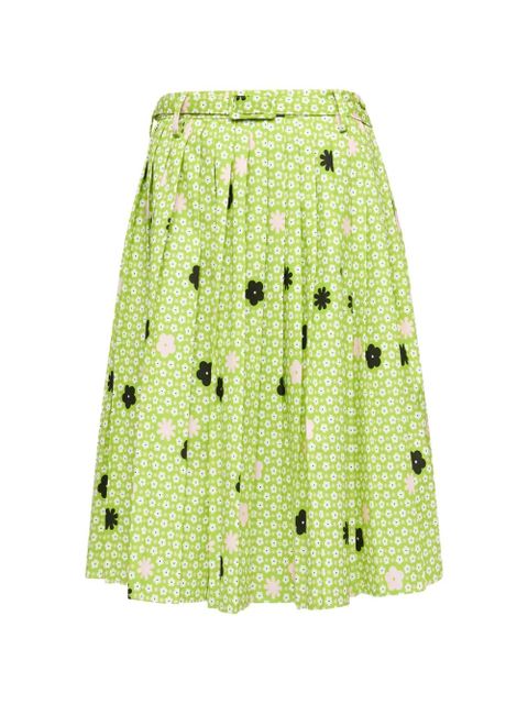 MM6 Maison Margiela floral-print pleated skirt - Green - zdjęcie produktu nr 1