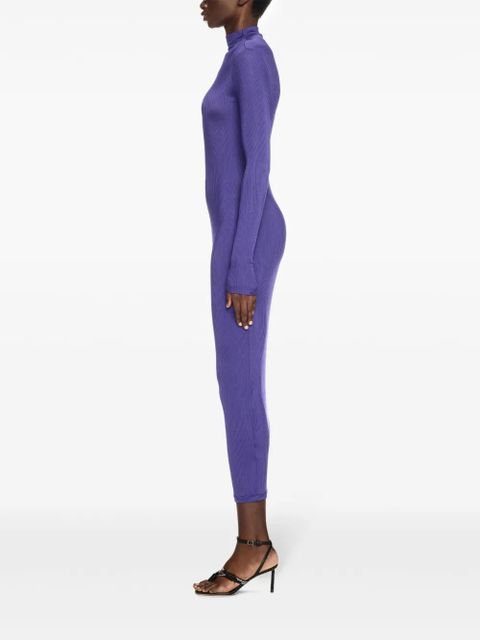 Off-White ribbed long dress - Purple