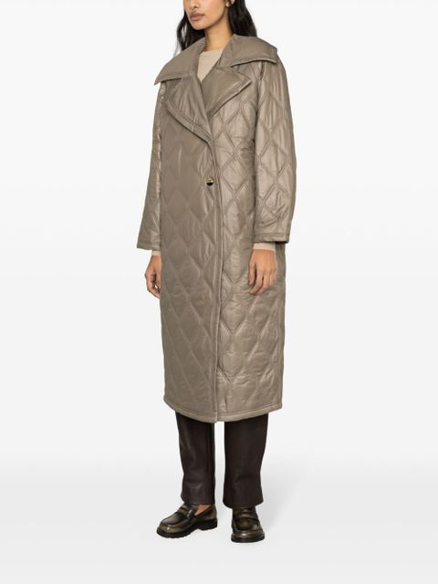 GANNI quilted recycled-shell coat - Brown