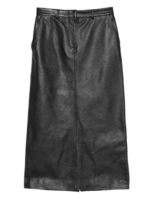 TOTEME grained-leather straight maxi skirt - Black - zdjęcie produktu nr 1