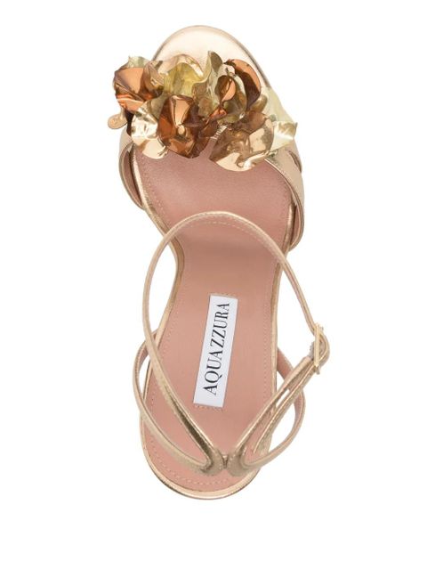 Aquazzura 110mm leather sandals - Gold