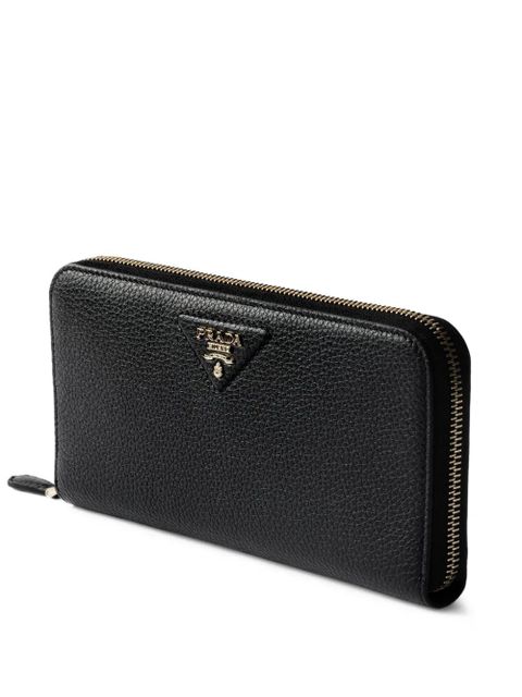 Prada large leather zip-around wallet - Black