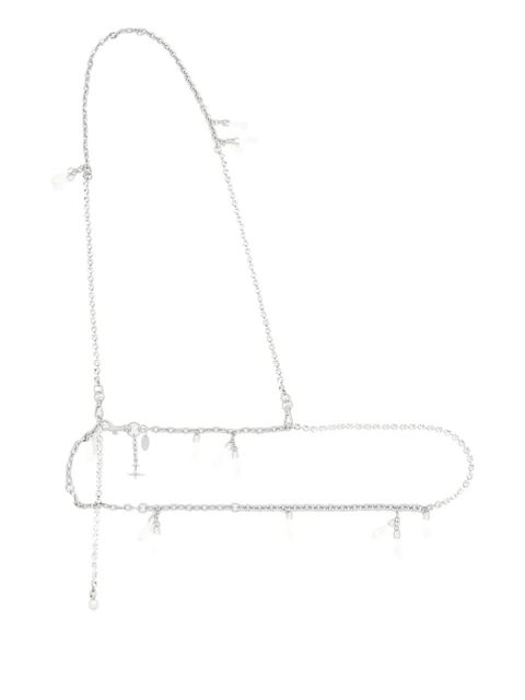 Vivienne Westwood broken-chain diamante belt - Grey - zdjęcie produktu nr 1