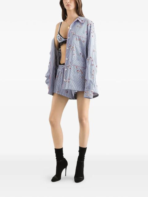 Dolce & Gabbana crystal flower-print cotton shorts - Blue - zdjęcie produktu nr 2