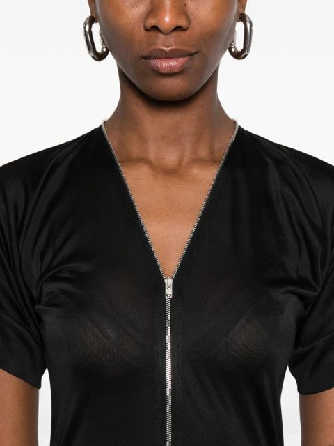 LEMAIRE V-neck zipped midi dress - Black