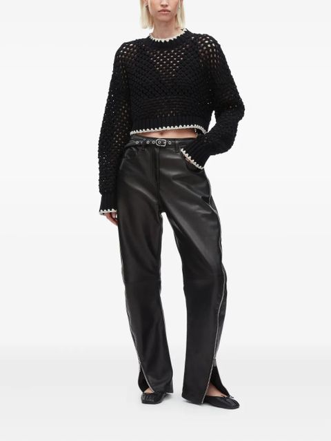 3.1 Phillip Lim crochet-detail zip-cuff sweater - Black - zdjęcie produktu nr 2