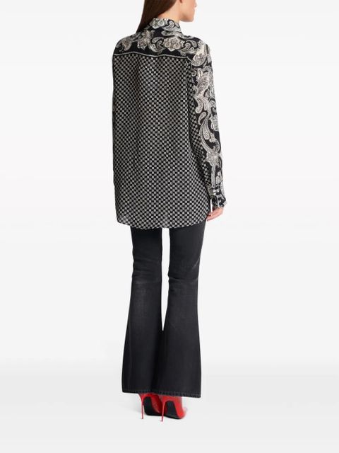 Balmain paisley-print silk shirt - Black